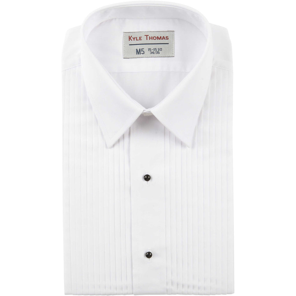 Men's 1/4" Pleat Laydown Collar Tuxedo Shirt