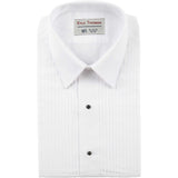 Boys 1/4" Pleat Laydown Collar Tuxedo Shirt B/S White