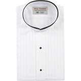 Men's 1/2" Pleat Banded Tuxedo Shirt With Black Trim