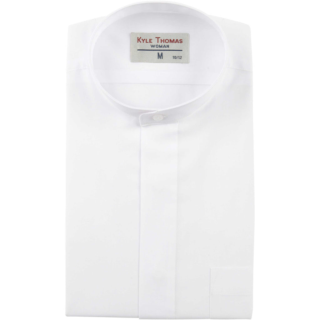 Women's Banded Collar Dress Shirt