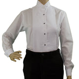 Women's 1/4" Pleat Wing Collar Tuxedo Shirt 2 White